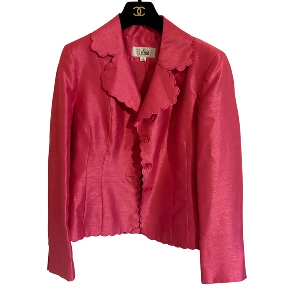Anthropologie Jackets & Blazers - VTG Barbie Scalloped Satin Blazer 💕